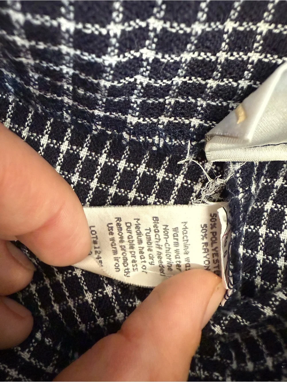 Vintage Classic Women's Checked Pantsuit Jacket & Trousers - Navy Check